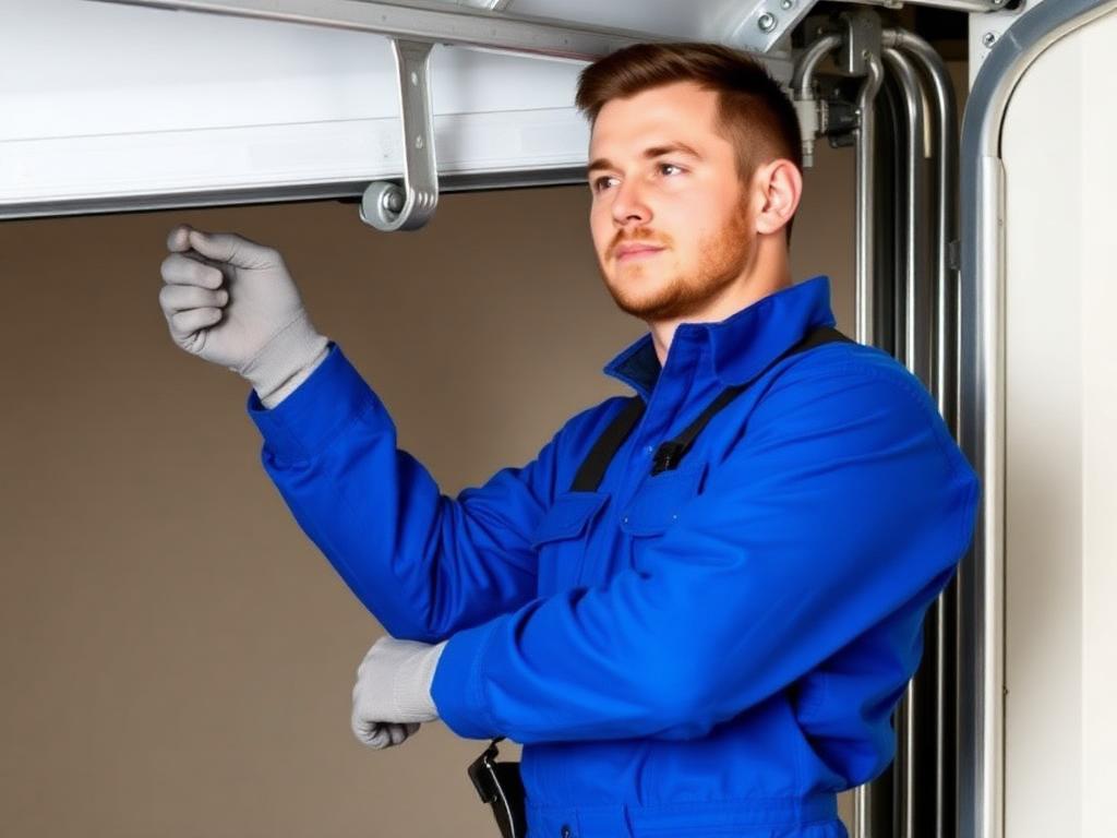 Professional garage door technician from Gold Bar Garage Doors working on installation